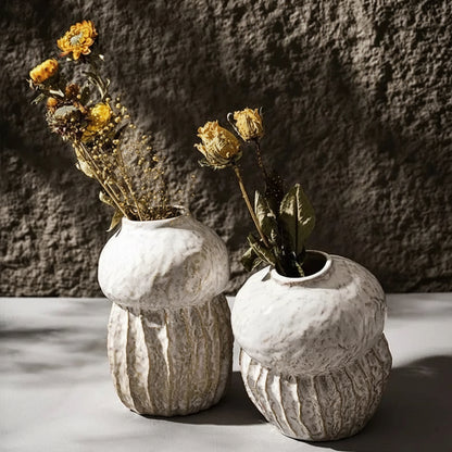 Gourd Shape Vase Ceramic Flowerpot Retro Objects Home Living Room Desktop Decoration Accessories Boho Modern Art Nordic