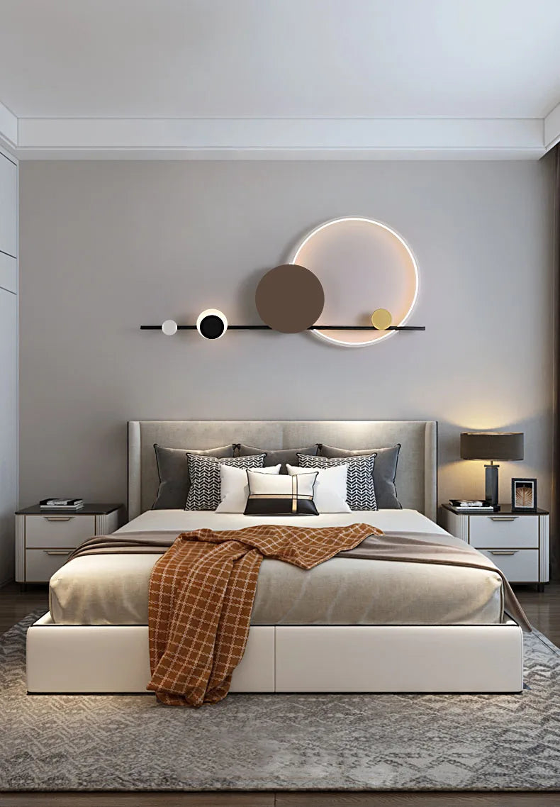 Modern Nordic Art Deco LED Wall Lamp 3000K Living Room Sofa Background Bedroom Bedside Hotel Hall Wall Lighting Creativity Decor
