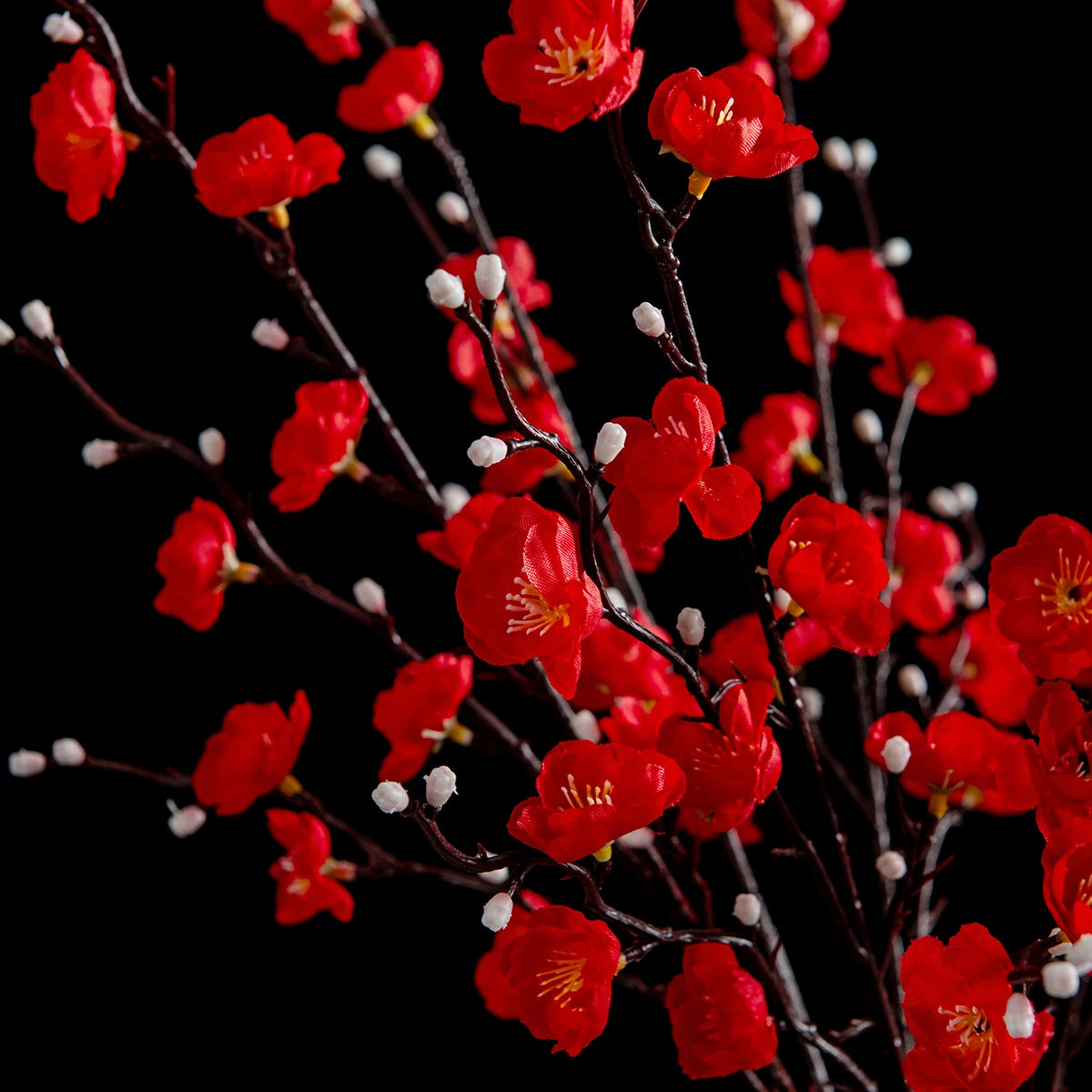 Artificial Flowers Silk Plum Blossom Peach Branch Newyear Christmas Home Vase Table Outdoor Garden Wedding Party Decor DIY Gifts