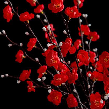 Artificial Flowers Silk Plum Blossom Peach Branch Newyear Christmas Home Vase Table Outdoor Garden Wedding Party Decor DIY Gifts