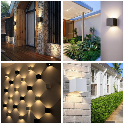 LED Wall Lamp Modern Up Down Wall Sconce Black Waterproof Aluminum Light Fixture Indoor Outdoor Bedroom Living Room Hallway Hotel Decor