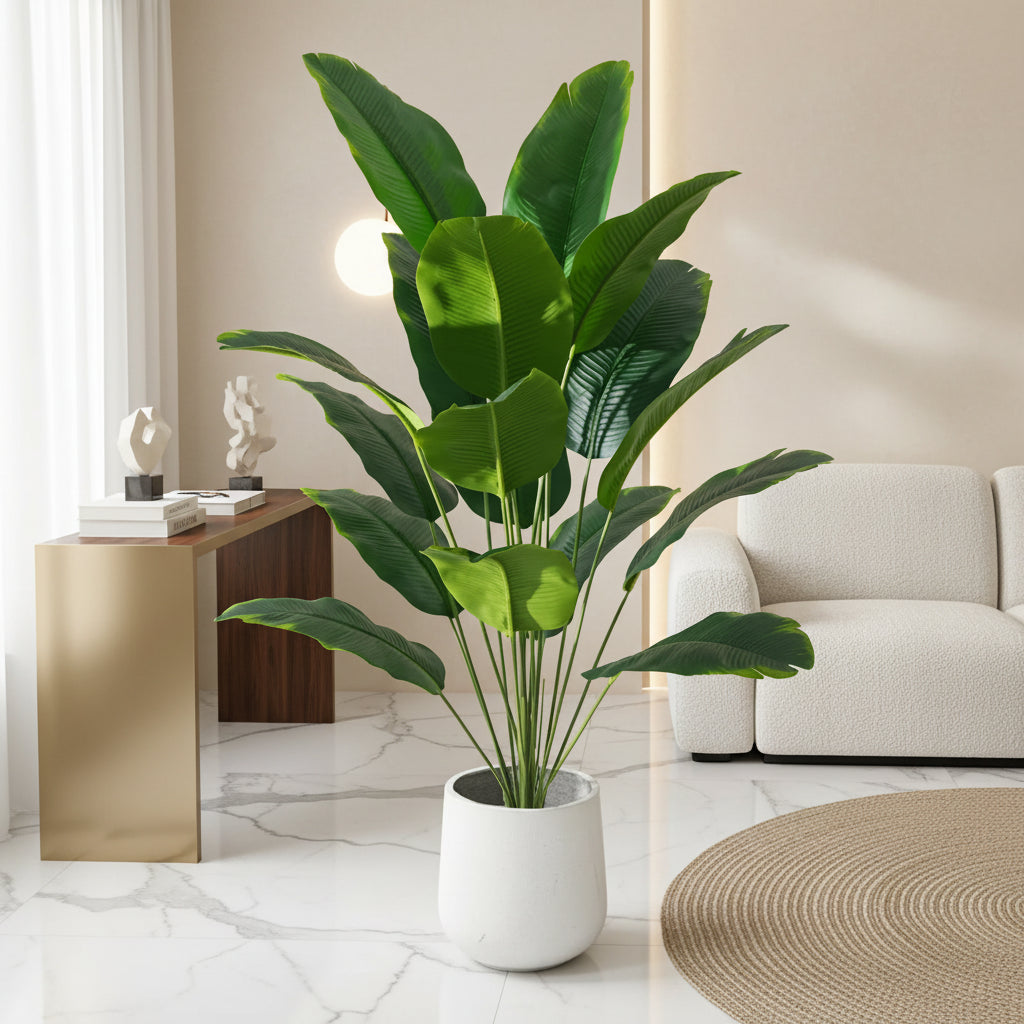1pc Artificial Plants Large Tropical Palm Tree Fake Banana Plants Leaves Real Touch Plastic Monstera For Home Garden Party Decor