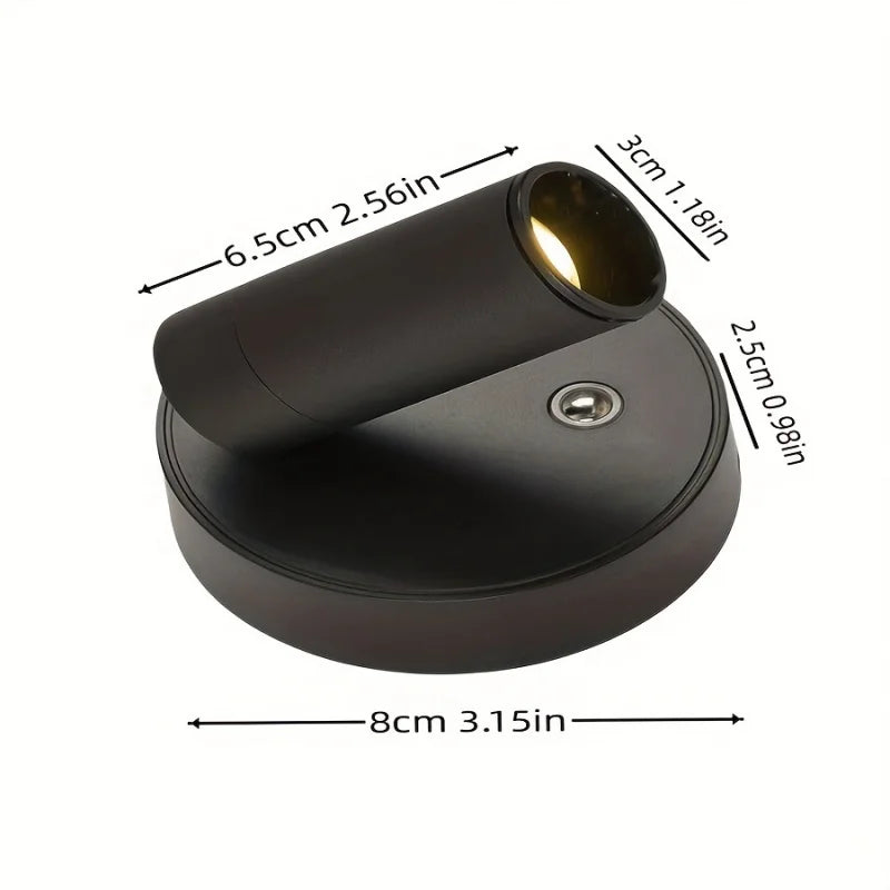 Luxury Modern LED Wall Sconce Magnetic Base Adjustable Rotatable Spotlight for Bedroom Bedside Reading Light Living Room Accent Cabinet Closet Table Lamp Warm White USB Rechargeable wireless Battery Operated Touch Dimmable Home Décor Night Light