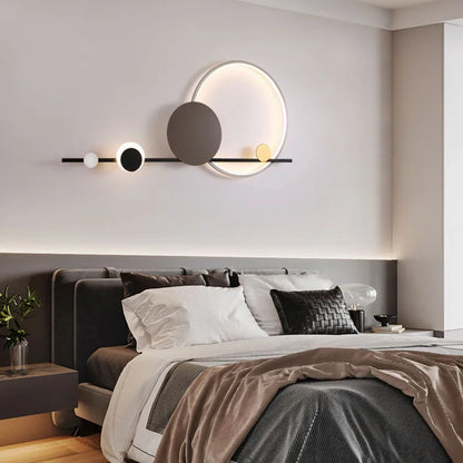 Modern Nordic Art Deco LED Wall Lamp 3000K Living Room Sofa Background Bedroom Bedside Hotel Hall Wall Lighting Creativity Decor
