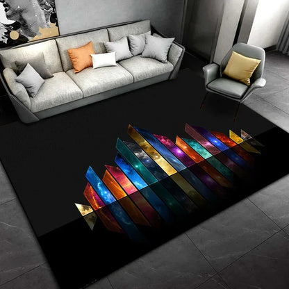 Black Cartoon Area Rug,Carpet Rug for Living Room Bedroom Sofa Doormat Decoration, Kids Play Non-slip Floor Play Mat  Ковер Gift