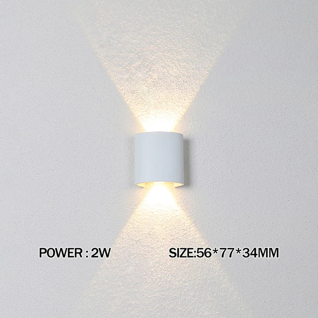 Luxury LED Wall Light Modern Up Down Wall Sconce Black Aluminum Indoor Outdoor Waterproof IP65 Bedroom Living Room Hallway Porch Garden Hotel Lighting