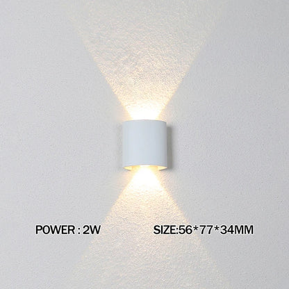 Luxury LED Wall Light Modern Up Down Wall Sconce Black Aluminum Indoor Outdoor Waterproof IP65 Bedroom Living Room Hallway Porch Garden Hotel Lighting