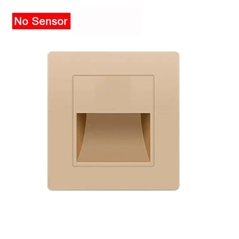 LED Step Lights Indoor Stair Lights Motion Sensor Wall Lights Recessed Staircase Lighting Step Lamp Hallway Night Light Bedroom Closet Cabinet Living Room Lights PIR Sensor Warm White 3000K AC 110V 220V Automatic On Off