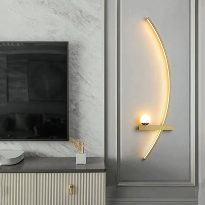 Nordic Minimalist Long Headboard Grille Personalized Bedroom Sofa Modern Internet Famous Living Room Study Background Wall Lamp