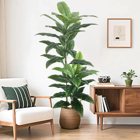 130-180cm Large Artificial Banana Tree Fake Tropical Plant Lifelike Big Leaf Plants For Home Office Hotel Cafe Shop Decoration