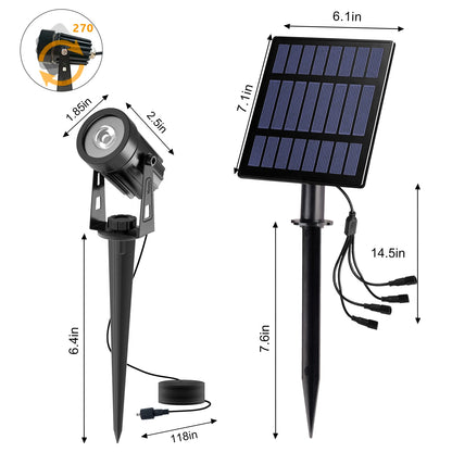 Solar Spot Lights Outdoor LED Solar Garden Lights RGB Color Changing Landscape Lighting Waterproof IP65 Solar Powered Spotlights for Yard Lawn Pathway Driveway Patio Tree Up light Warm White Cold light