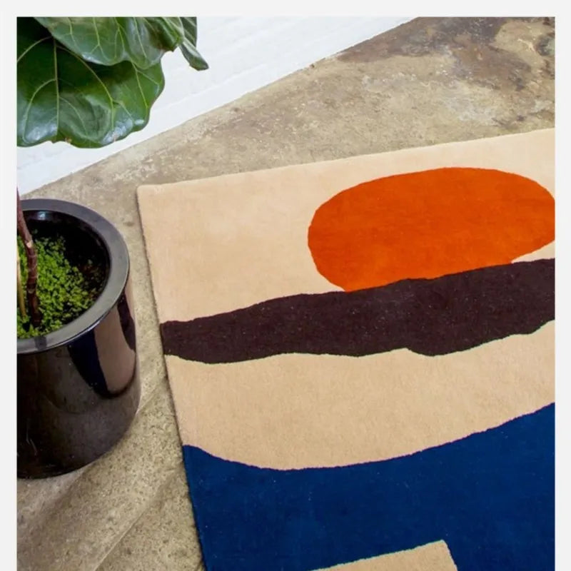 Modern Abstraction Carpets for Living Room Nordic Bedroom Decor Plush Carpet Home Art Floor Mat Large Area Thicken Non-slip Rug