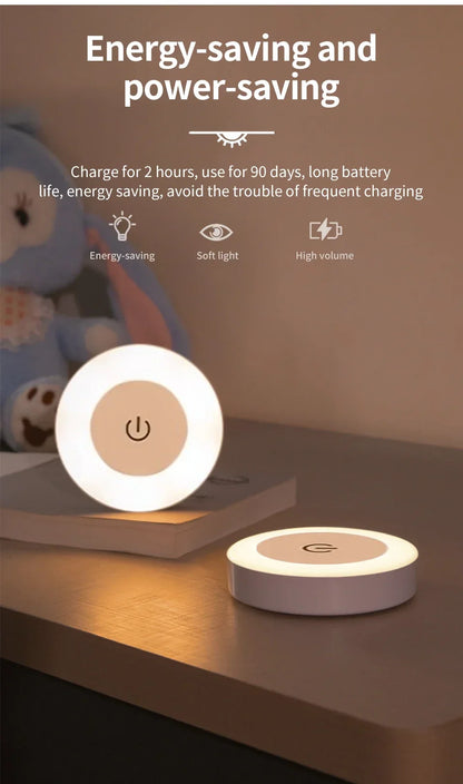 Luxury Touch LED Night Light Rechargeable Wireless Wall Sconce for Bedroom Closet Cabinet Living Room Hallway Nursery Warm White Dimmable Puck Light Battery Operated Tap Light Under Cabinet Stairway Wardrobe Bathroom Kitchen Home Décor