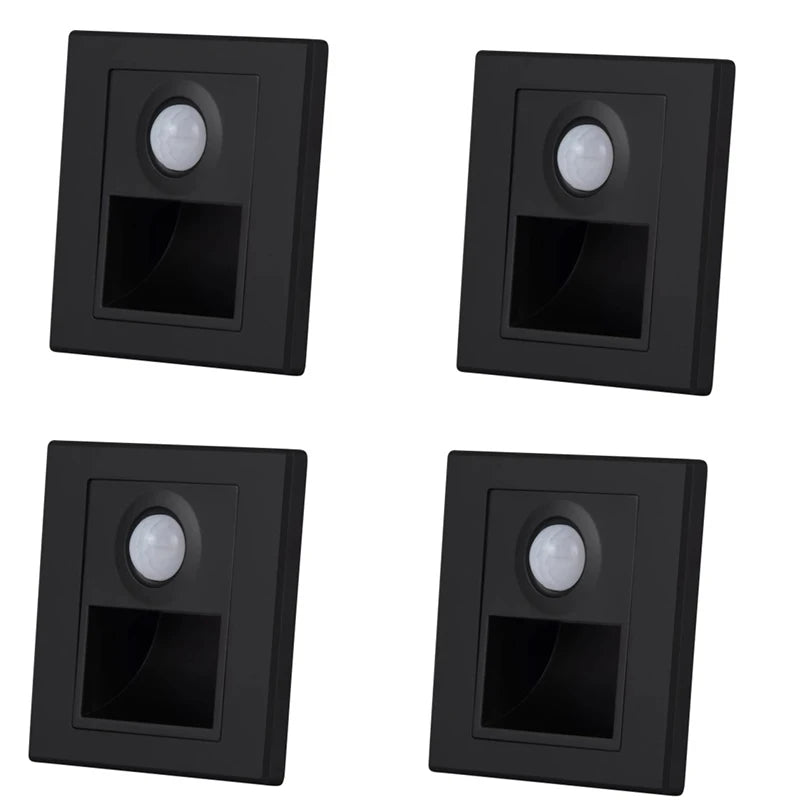 LED Step Lights Indoor Stair Lights Motion Sensor Wall Lights Recessed Staircase Lighting Step Lamp Hallway Night Light Bedroom Closet Cabinet Living Room Lights PIR Sensor Warm White 3000K AC 110V 220V Automatic On Off