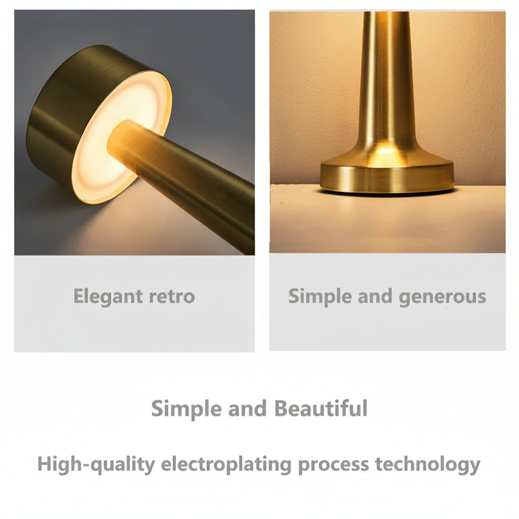 Retro Table Lamp Metal Touch Decor for Bar Coffee Restaurant Decoration Light Desk LED Rechargeable Night Light Bedroom Decor