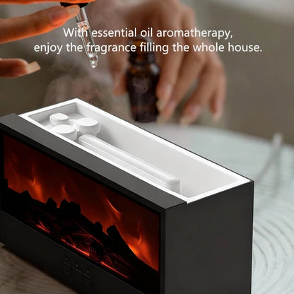 Fireplace Flame Diffuser Essential Oil Diffuser Aromatherapy Humidifier Ultrasonic Cool Mist Diffuser LED Flame Light Fire Effect Diffuser Night Light Air Purifier Vaporizer Aroma Diffuser Home Office Bedroom Decor Gift
