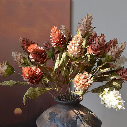 60CM Artificial Flower European Retro Home Decor Living Room Flower Arrangement Wedding Photography Prop Pineapple Flower