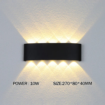 Luxury LED Wall Light Modern Up Down Wall Sconce Black Aluminum Indoor Outdoor Waterproof IP65 Bedroom Living Room Hallway Porch Garden Hotel Lighting