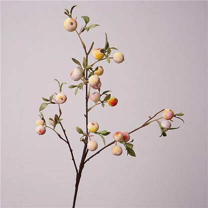 gardening fruit ornaments, long branches with frost, small apples fun plants, Christmas festive flower arrangement customization