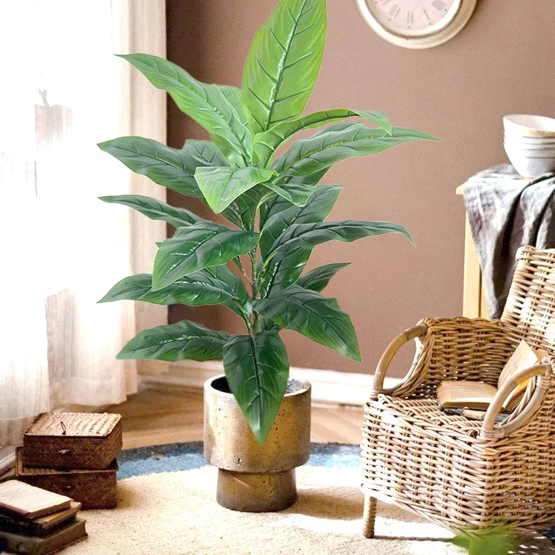 130-180cm Large Artificial Banana Tree Fake Tropical Plant Lifelike Big Leaf Plants For Home Office Hotel Cafe Shop Decoration