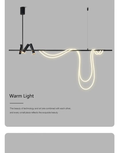Nordic Hose DIY Chandelier for Kitchen Dining Living Room Center Table Pendant Lights LED Home Decor Suspension Fixture Black