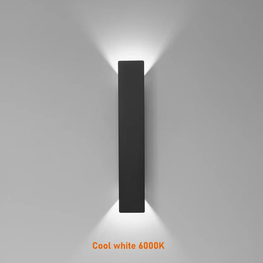 Modern Outdoor Waterproof Wall Light LED Exterior Wall Sconce IP65 Up Down Light Black White Wall Mounted Light Fixture Patio Garden Porch Garage Front Door House Light Aluminum Outdoor Lighting 110V 220V