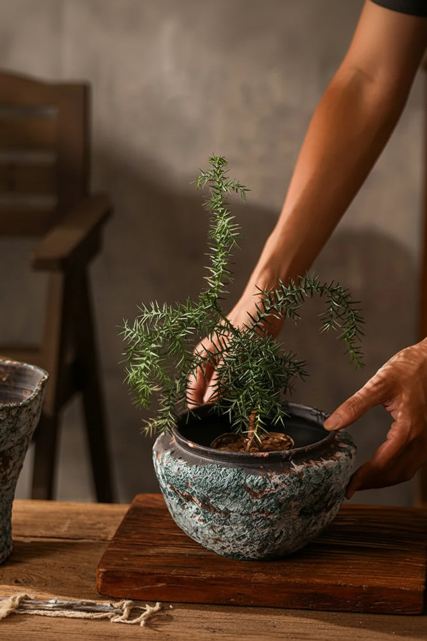 Retro Ceramic Vase Wabi Sabi Style Ikebana Flower Pots Table Decoration Flowers Arrangement Floral Vases Room Aesthetic Decor