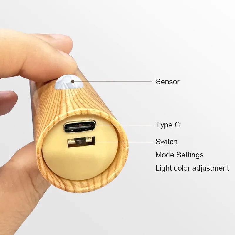 Motion Sensor Night Light LED Rechargeable Magnetic Wall Lamp Wireless Battery Operated Stick On Lights for Living room Hallway Bedroom Stairs Bathroom Cabinets Decor Kitchen Under Cabinet Light Warm White Dimmable USB Charging