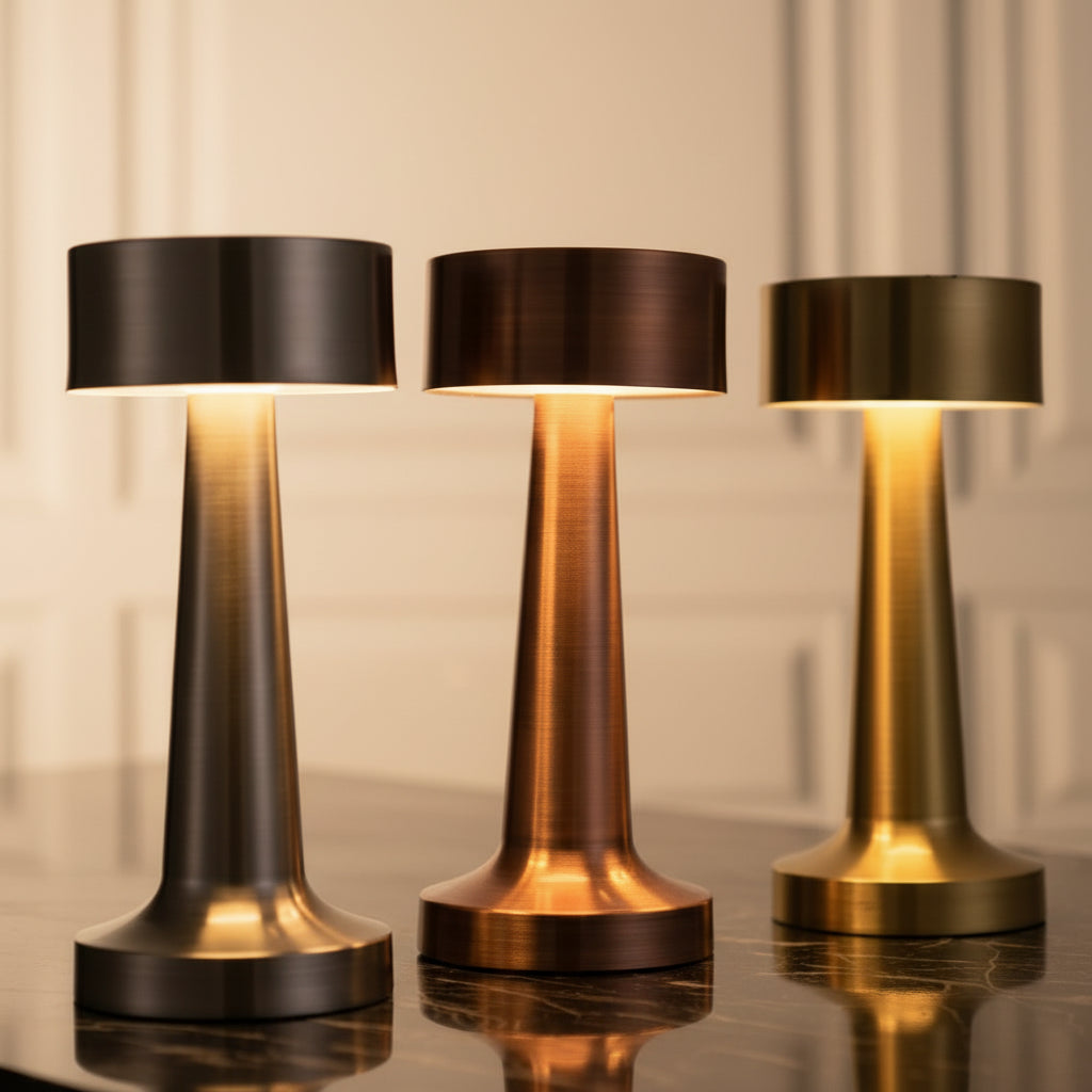 Retro Table Lamp Metal Touch Decor for Bar Coffee Restaurant Decoration Light Desk LED Rechargeable Night Light Bedroom Decor