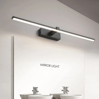 Luxury LED Bathroom Vanity Light Modern Linear Mirror Light Black Wall Lamp Makeup Lighting Fixture Bedroom Washroom Hotel Home Decor
