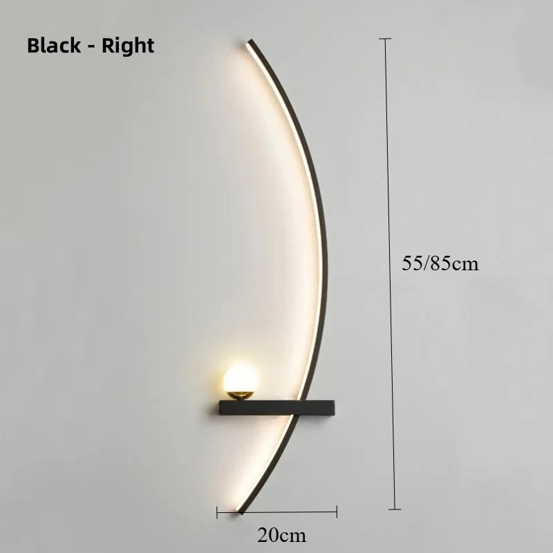 Nordic Minimalist Long Headboard Grille Personalized Bedroom Sofa Modern Internet Famous Living Room Study Background Wall Lamp