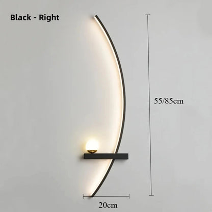 Nordic Minimalist Long Headboard Grille Personalized Bedroom Sofa Modern Internet Famous Living Room Study Background Wall Lamp