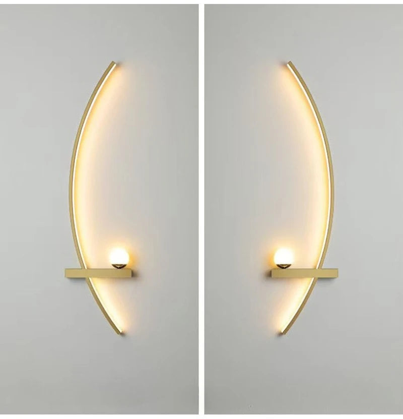 Nordic Minimalist Long Headboard Grille Personalized Bedroom Sofa Modern Internet Famous Living Room Study Background Wall Lamp