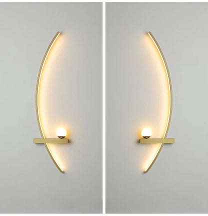 Nordic Minimalist Long Headboard Grille Personalized Bedroom Sofa Modern Internet Famous Living Room Study Background Wall Lamp