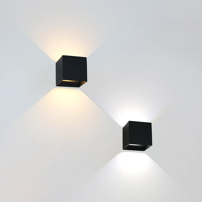 LED Wall Lamp Modern Up Down Wall Sconce Black Waterproof Aluminum Light Fixture Indoor Outdoor Bedroom Living Room Hallway Hotel Decor