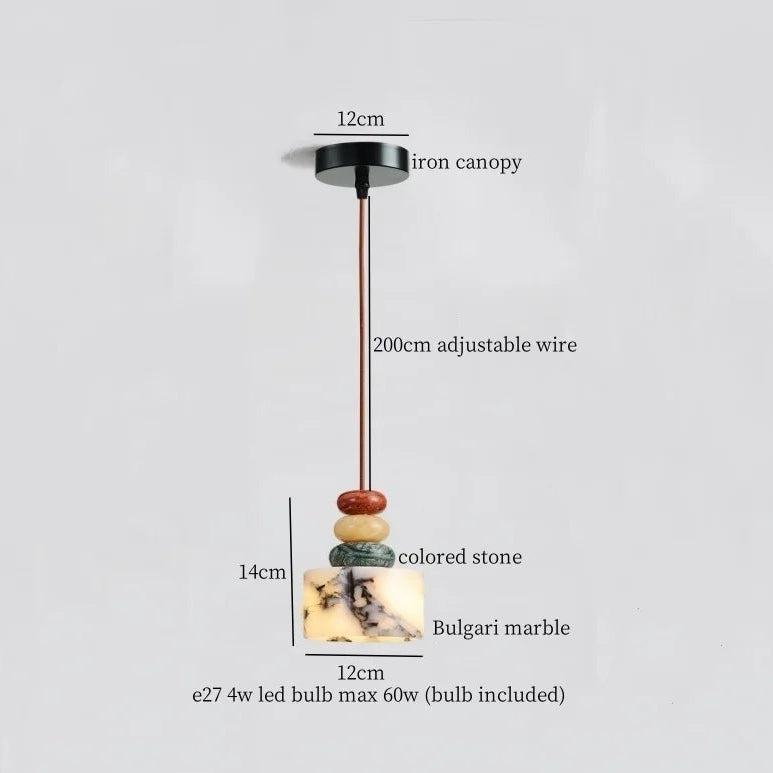 IWHD Bulgari Marble LED Pendant Lights Fixture Bedside Cafe Living Room Kitchen Loft Iron Socket Hanging Lamp Lighting Luminaire