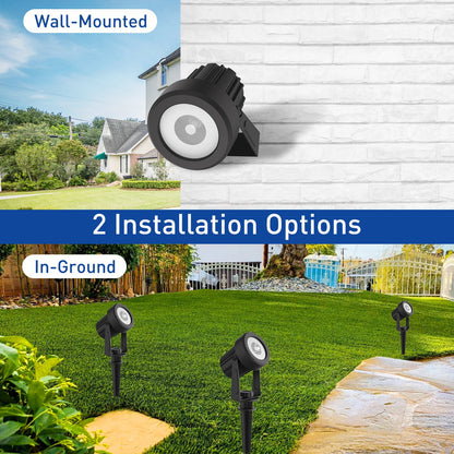 Solar Spot Lights Outdoor LED Solar Garden Lights RGB Color Changing Landscape Lighting Waterproof IP65 Solar Powered Spotlights for Yard Lawn Pathway Driveway Patio Tree Up light Warm White Cold light