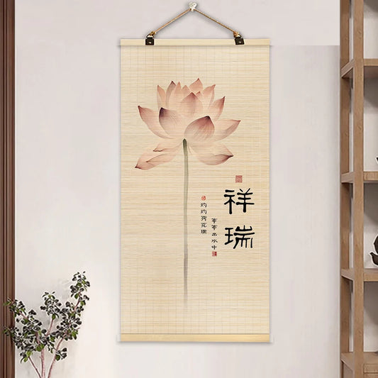 Bamboo Art Decorative Painting Vertical Bamboo Curtain Painting Wall Decoration Hanging Painting Chinese Style Home Decoration