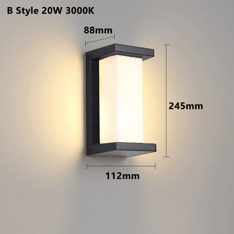 Motion Sensor Outdoor Wall Light LED Security Light Radar Sensor Waterproof IP65 Exterior Wall Sconce Porch Light Patio Light Garden Light Garage Light Front Door Light 20W AC 85-265V Auto On Off Dusk to Dawn