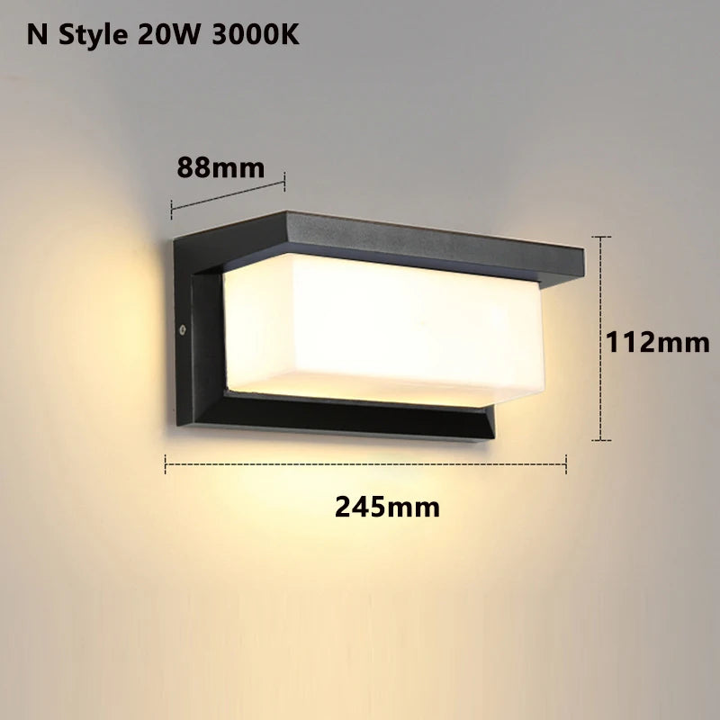 Motion Sensor Outdoor Wall Light LED Security Light Radar Sensor Waterproof IP65 Exterior Wall Sconce Porch Light Patio Light Garden Light Garage Light Front Door Light 20W AC 85-265V Auto On Off Dusk to Dawn