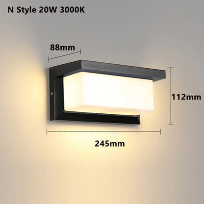 Motion Sensor Outdoor Wall Light LED Security Light Radar Sensor Waterproof IP65 Exterior Wall Sconce Porch Light Patio Light Garden Light Garage Light Front Door Light 20W AC 85-265V Auto On Off Dusk to Dawn