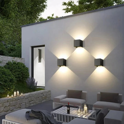 LED Wall Lamp Modern Up Down Wall Sconce Black Waterproof Aluminum Light Fixture Indoor Outdoor Bedroom Living Room Hallway Hotel Decor