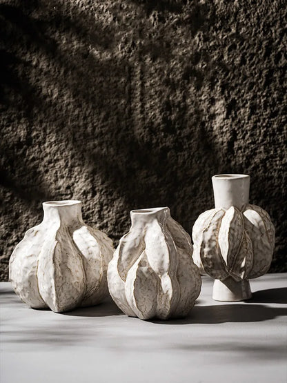 New Design Unique Ceramic Nordic Vase Home Ornament Living Room Tabletop Centerpiece Fresh Flower Pampas Grass Boho Art