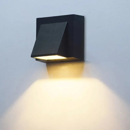 Modern Outdoor Wall Light LED Exterior Wall Sconce Waterproof IP65 Outside Wall Lamp Black Square Downlight Porch Light Patio Garden Garage Front Door House Wall Mounted Lighting Fixture Warm White Natural White Cold White