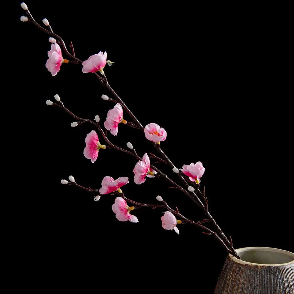 Artificial Flowers Silk Plum Blossom Peach Branch Newyear Christmas Home Vase Table Outdoor Garden Wedding Party Decor DIY Gifts