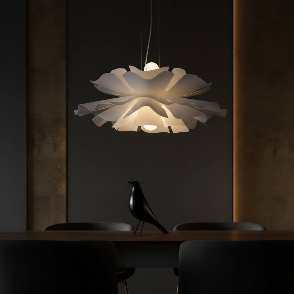 Scandinavia Flower Suspension Acrylic Pendant Lamp Ceiling Chandelier Hanging Light for Kitchen Living Room Bedroom