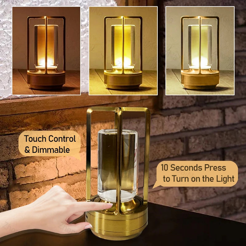Simple Charging Table lamp Restaurant Bar Desk Lamp Dimming Atmosphere Waterproof IP40 USB Charging Touch Switch Decoration Lamp