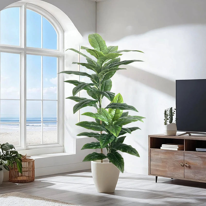 130-180cm Large Artificial Banana Tree Fake Tropical Plant Lifelike Big Leaf Plants For Home Office Hotel Cafe Shop Decoration