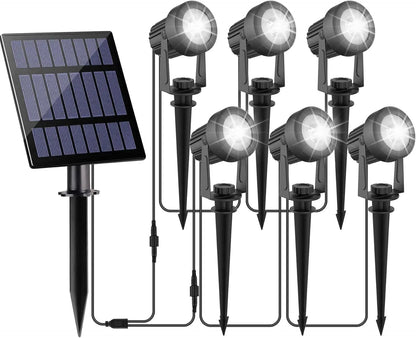 Solar Spot Lights Outdoor LED Solar Garden Lights RGB Color Changing Landscape Lighting Waterproof IP65 Solar Powered Spotlights for Yard Lawn Pathway Driveway Patio Tree Up light Warm White Cold light