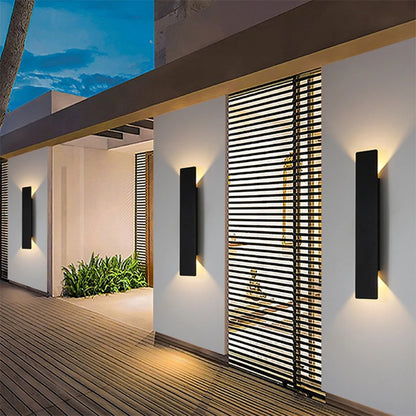 Modern Outdoor Waterproof Wall Light LED Exterior Wall Sconce IP65 Up Down Light Black White Wall Mounted Light Fixture Patio Garden Porch Garage Front Door House Light Aluminum Outdoor Lighting 110V 220V